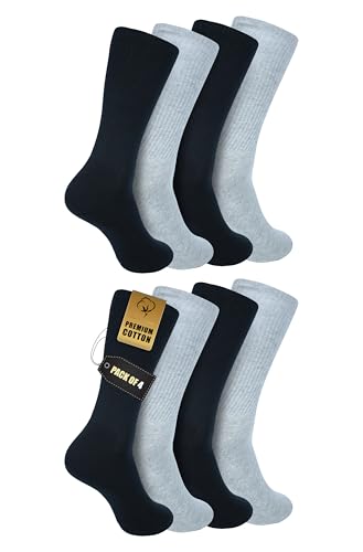 Image of Zaccai Cotton Crew Socks for Women - 4 Pack Soft, Breathable, Comfortable Everyday Socks for Work & Home