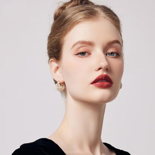 Pearl Chunky Gold Hoop Earrings for Women Trendy Stack Small Pearl Hoop Earrings3