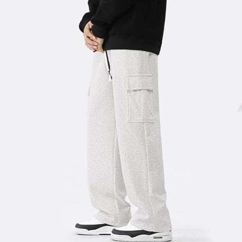 Pantalones de chándal para hombre holgados con varios bolsillos y cordón 4