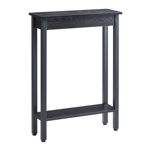 Small Console Table with Shelf Little Narrow Entryway Table Skinny Thin High Tall Display Stand for Entry Hall Hallway, Foyer, as Eextension for Long Behind Couch Sofa Table / Kitchen Countertop