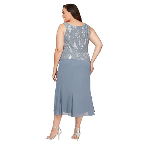 Robe mi-longue boutonnée Alex Evenings ajustée en taille petite
