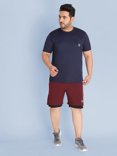 Image of CHKOKKO Men Shorts for Gym Sports or Running | Dry-Fit Fabric Single Layered Active Summer Workout Wear Knee Length Regular Fit | Elastic Waist with Front and Back Pockets