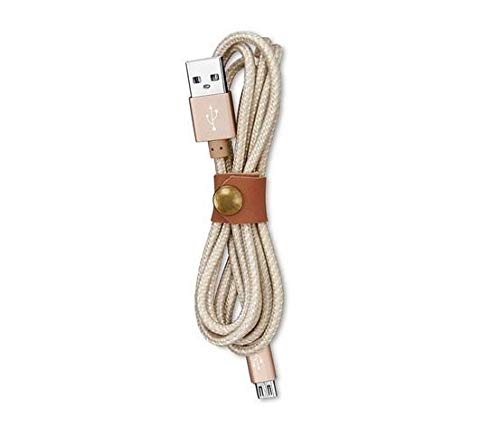 TCM Leather Design Charging & Data Sync Micro USB Cable (Gold)