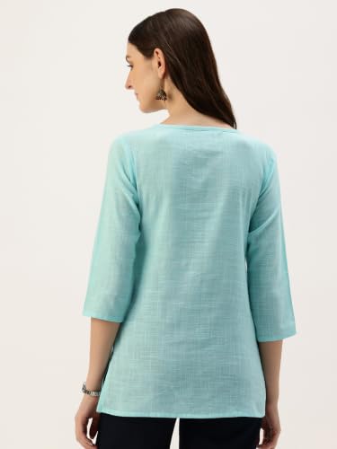 Image of Elegant Short Kurti for Women - 3 /4 Sleeves | Round Neck | (S to XXL)