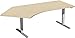 Produktbild Geramöbel Elektro-Hubtisch 135° links höhenverstellbar, 2166x1130x680-1160, Ahorn/Silber
