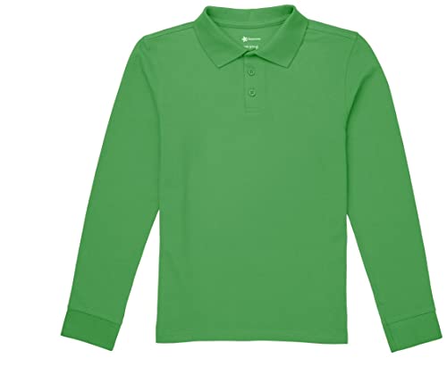 Image of Classroom Uniforms Long Sleeve Pique Polo T-Shirt for Men and Women CR835X, M, SS Kelly Green