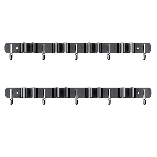 2-Pack Heavy Duty Wall Mount Broom Holder - Self Adhesive