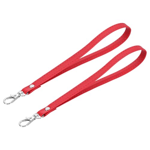 QUARKZMAN 2pz Cinturino da Polso, Cinturino Polso in Pelle PU Portachiavi di Ricambio per Custodia Telefono Chiavi Portafoglio Borsa, Rosso