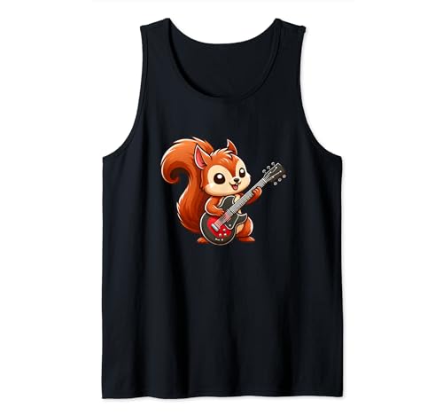 Guitarra Comic Squirrel Camiseta sin Mangas