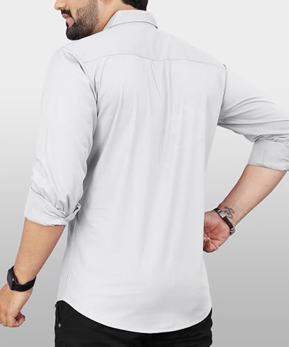 Image of Men's Cotton Full Sleeve Shirt | Regular Fit Casual & Formal Wear with Patch Pocket