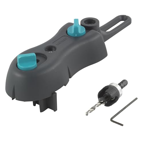 wolfcraft Deck Board Drilling Guide & Countersink Drill Set, 3 pcs. - Adjustable for 100-145 mm Boards, Depth Stop for Uniform Deck Fastening - 6960000