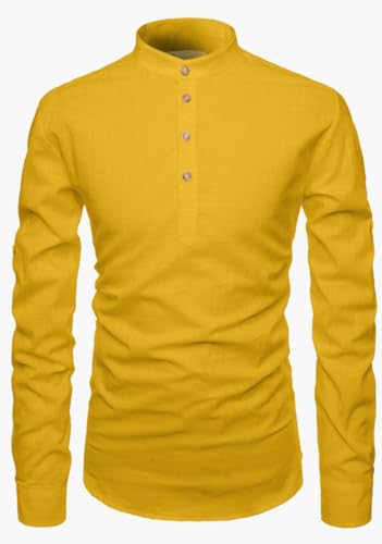 Image of Men's Cotton Blend Short Playful Mix Color Kurta - Pack 2