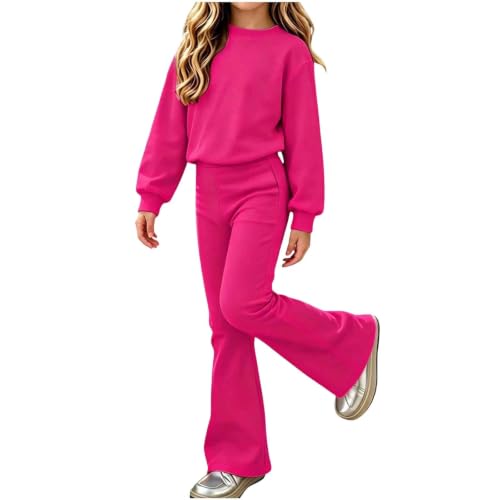 Girls Sweatsuit Set 2 Piece Pullover Sweatshirts and Flared Sweatpants