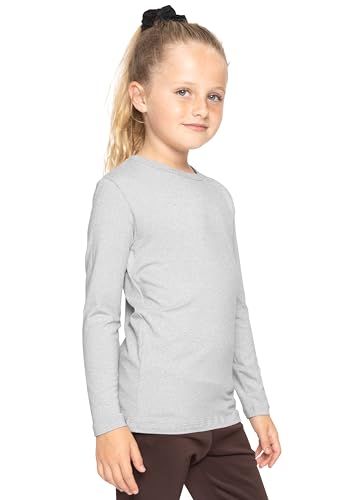 Image of Shirts for Girls Long Sleeve Crew Neck Top, Hoodie or 3 /4 Sleeve Soft Stretch Kids Lightweight Size 2-16