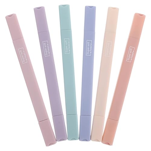 OATIPHO Marcadores Fluorescentes Pastel 6 Unidades Bolígrafos de Colores para Estudio y Álbumes de Recortes DIY Resaltadores Estéticos de Punta Gruesa Plástico sin Olor Ideales para