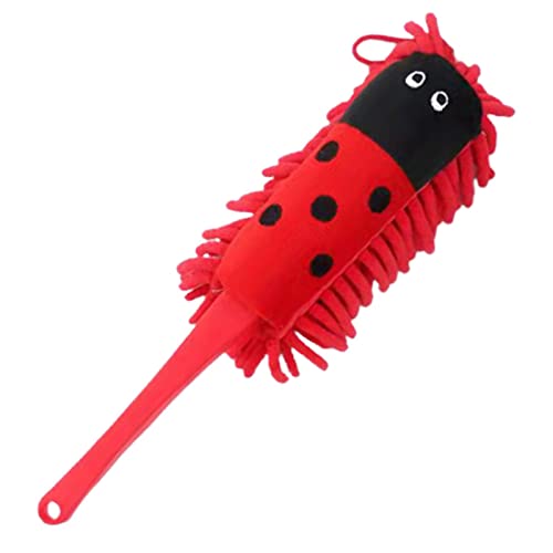 LOVIVER Doux Microfibre plumeau Brosse poussière nettoyant Brosse détachable Enfants Faire Semblant Jouet Polyvalent Lavable plumeau pour fenêtre de, Rouge