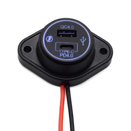 12V-24V Bus USB car Charger Dual Interfaces QC4.0 +Type-C PD4.0 Dual Fast Charging Power Socket for Auto RV Truck Power Charger