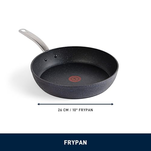 Image of T-fal StoneShield 10 inch / 26cm Frypan, Non-Stick, Anti-Warp, Rock Texture, Dishwasher & Oven Safe, Easy to Clean