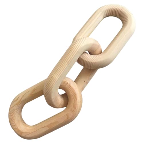 Amosfun Decorazione a Catena in Legno Naturale 3 Anelli 25,5x7x2 Cm, Ornamento Minimalista Per Arredamento Casa, Decorazione Da Tavolo e Parete Per Soggiorno e Ufficio