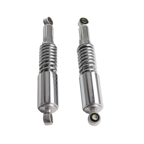 Amortisseurs moto 350mm chromés avec ressort suspension CNC robuste