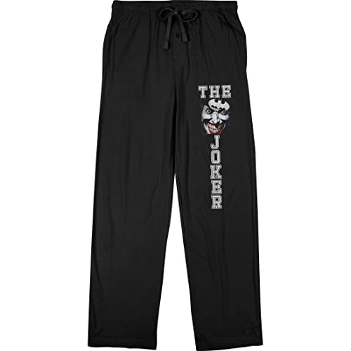 Bioworld Batman Joker Face and Batman Logo Men's Black Sleep Pajama Pants