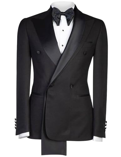 Men's Formal Wedding Tuxedo Jacket Slim Fit Double Breasted Peaked Lapel Blazer Jacket for Dinner, Party, Prom