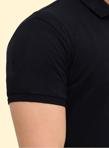 Image of 3BROS Men's Cotton Blend Half Sleeve Regular fit Comfortable Polo Neck T-Shirt (Pack of 1)
