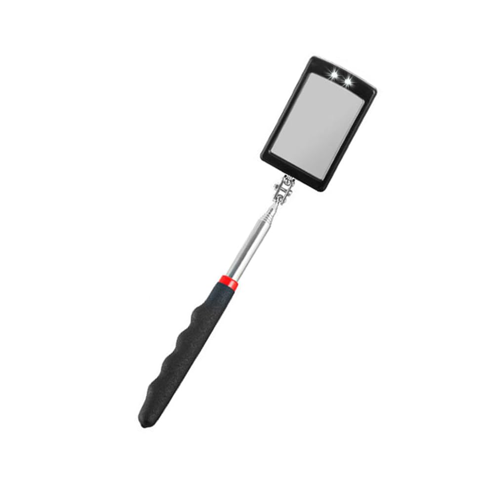 12"-35" Car Telescoping Inspection Mirror with Light,New LED Car Telescoping Mirror Inspection Tool with 360° Adjustable Design,Non-Slip Automotive Mirrors Tool for Expanded Vision