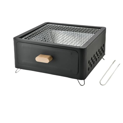 Vctitil Portable Charcoal Grill, Tabletop BBQ Grill, Camping & Indoor Use, 12.2x12.2x6in