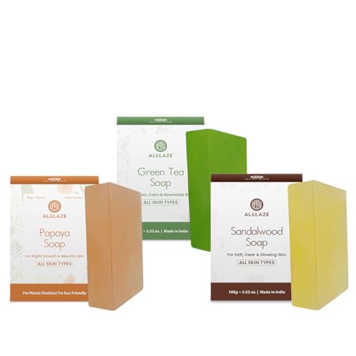 Image of Soap Combo - Sandalwood, Green Tea & Papaya | Nourishes, Brightens & Refreshes | 3 x 100 g