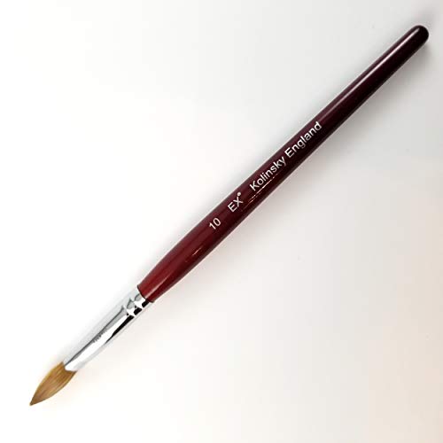 EX Kolinsky Acrylic Powder Nail Brush (CRIMPED) (EX Kolinsky CRIMPED Size 10)