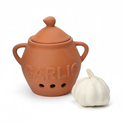 Dexam 17851023 Terracotta Garlic Keeper Ceramic 12.75cm x 10cm White