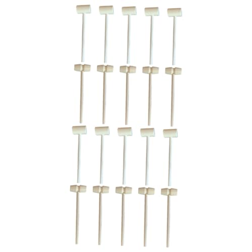 Toddmomy 20 Pcs Wooden Hammer Lightweight Natural Mini Hammers for Safe Polished Surface Multi Functional Cake Mallet Play Tool for Creative Fun