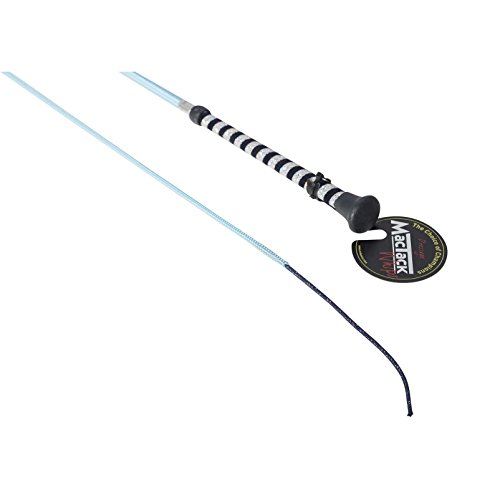 MacTack Dressage Whip With Glitter Handle (39 inches) (Pale Blue/Navy)