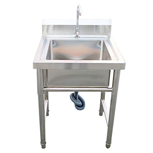 fregadero de acero inoxidable con patas