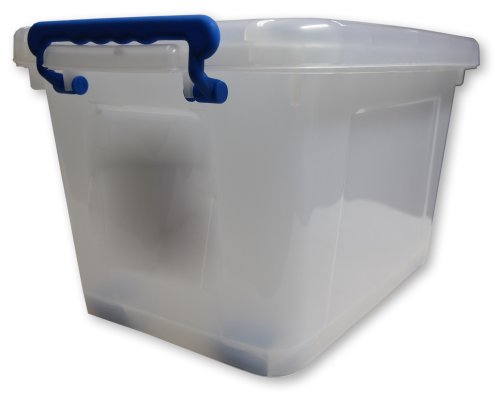 Marko Storage Solutions 55L Heavy Duty Strong Plastic Storage Box 55 LTR (Litre) with Wheels & Clip Lids (3)