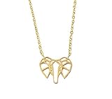 My Very Best Geometric Origami Elephant Necklace (gold plated brass)