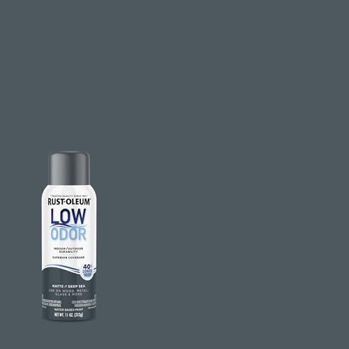Image of Rust-Oleum Low Odor Premium Spray Paint, 11 oz, Matte Deep Sea, 2 Pack