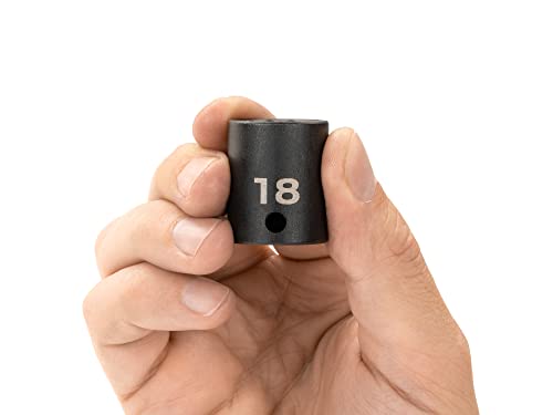 Image of TEKTON 3 /8 Inch Drive x 18 mm Shallow 12-Point Impact Socket | SID12318