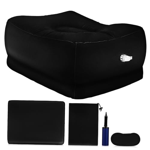 Repose-Pieds de Voyage Gonflable et coussin de jambes réglable pour avion et bureau