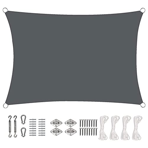 Voile d'ombrage de terrasse imperméable et résistant aux intempéries avec quincaillerie