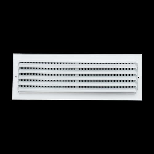 Fits 20x6 Duct Opening 2 Way Steel Air Supply Diffuser by Handua | Register Vent Cover Grille for Sidewall and Ceiling | White | Outer Dimensions: 21.75" X 7.75" by Handua - Used condition - Image 4