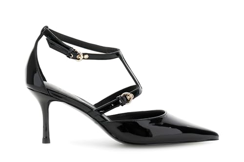 CAFèNOIR - Décolleté In Pelle Effetto Vernice Con Fibbie, Da Donna, Colore Nero, Taglia 38