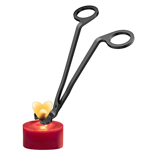 WHOLEV 1 cisaille de bougie semi-circulaire à motifs en acier inoxydable, extincteur à bougie, noir Cover