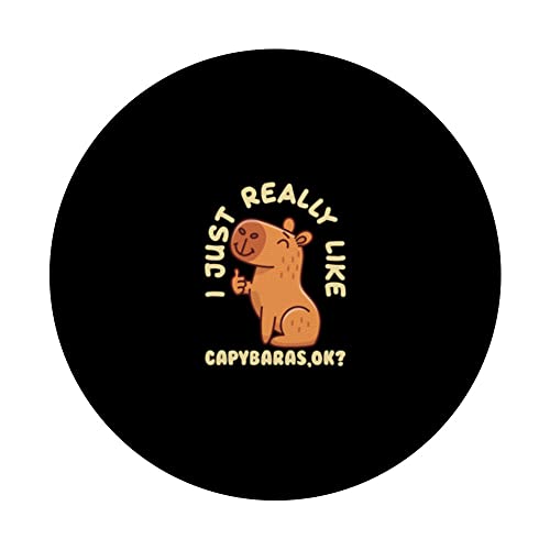 Capybara Lover Cute Capybaras Rodent Animal Capybara PopSockets Swappable PopGrip, Black - Image 3