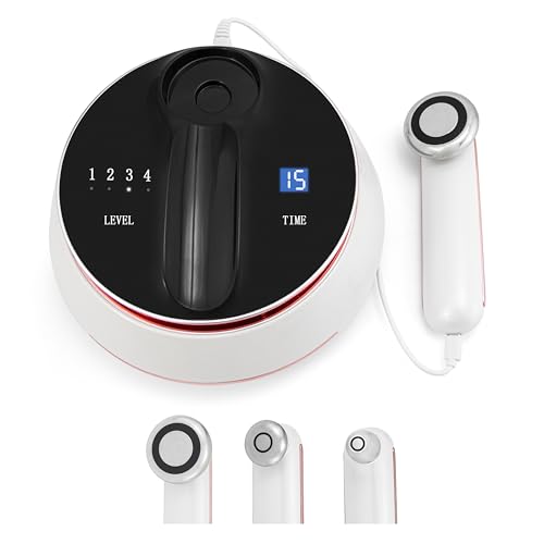 Elitzia RF Skin Tightening Machine with 3 Probing Heads 4 Level Adjustable- Face Lifting, Wrinkle Reduction & Body Contouring Device for Face, Eyes & Body with LED Time Display ETFAC01