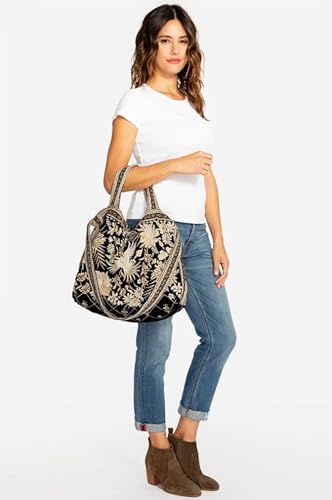 Bolso de terciopelo negro con encaje blanco Johnny Was miniatura 7
