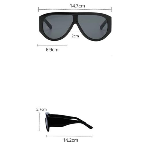 Vintage Oversized Pilot Sunglasses Women For Men Shades Big Frame Windproof Popular Punk Sun Glasses UV4004