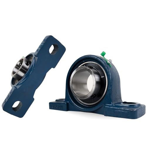 Jeremywell UCP210-31 Pillow Block Bearing (2 Pack), 1-15/16 inch Bore, 2 Bolt Flange Mounted, Solid Cast Iron Base, Self-Alignment