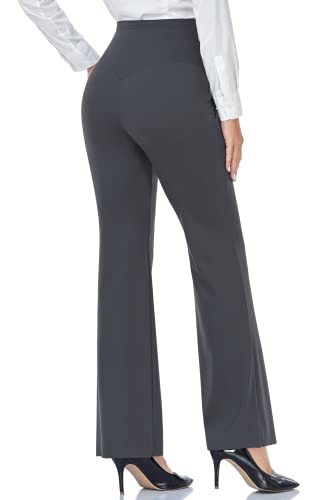 Amposh Women's Maternity Bootcut Work Pants With Pockets Flare Yoga Pants For Workout And Daily Wear(Dark Gray, L) #TOP4